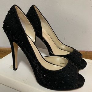 CAPARROS BLACK FANCY HEELS WITH STUDS